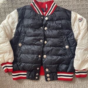 Moncler Black White Red Kids Bomber Jacket